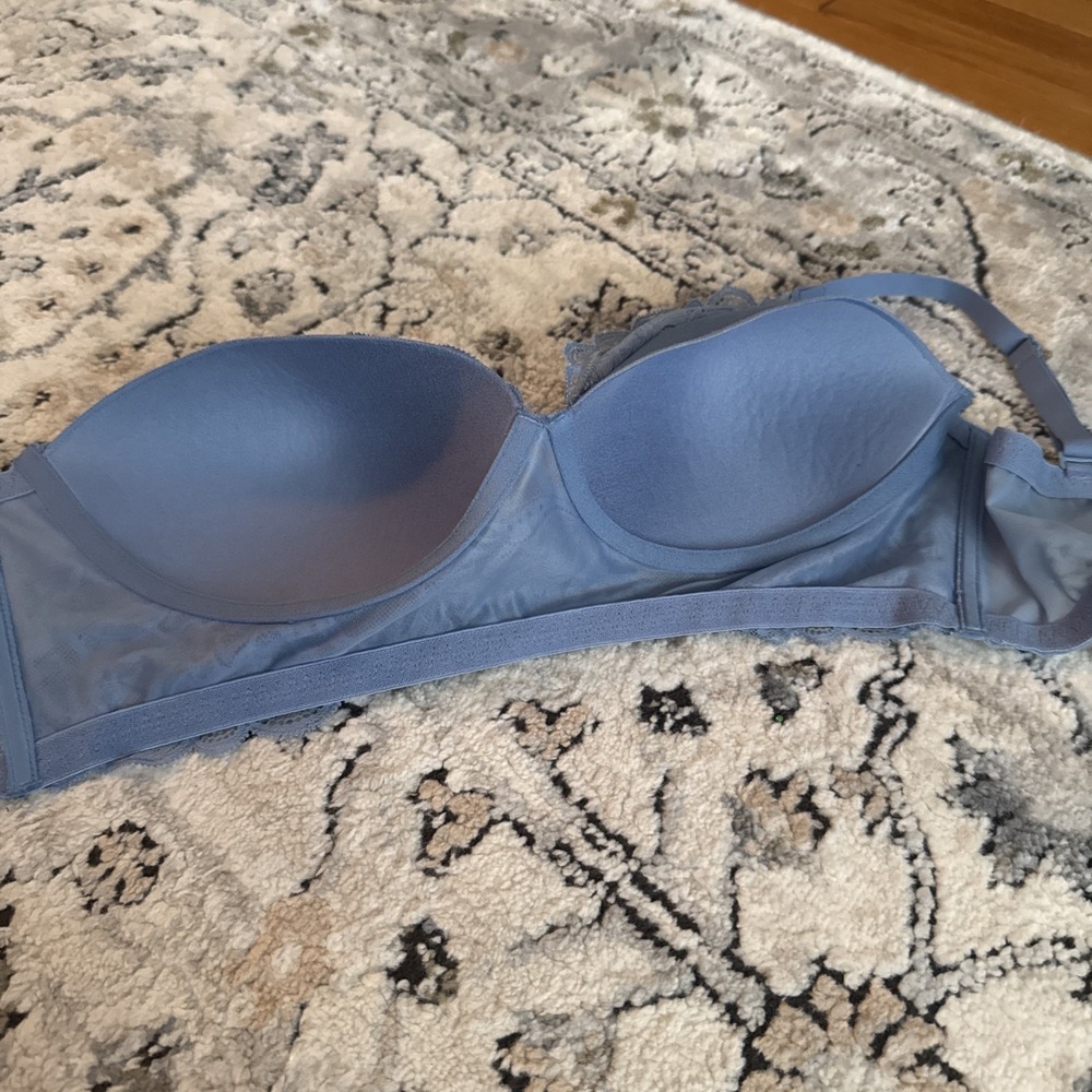 Maidenform Light Blue Floral Lace Underwire Longline Bralette DM1188 38C - Picture 8 of 8